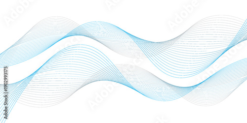 Abstract wave element for design. Digital frequency track equalizer. Stylized line art background. Vector illustration.