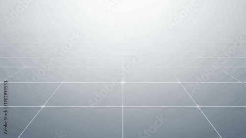 Abstract grid perspective leading to a bright horizon.