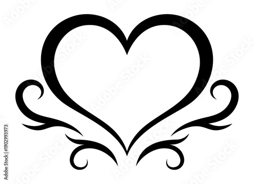 カリグラフィックなハートの紋様