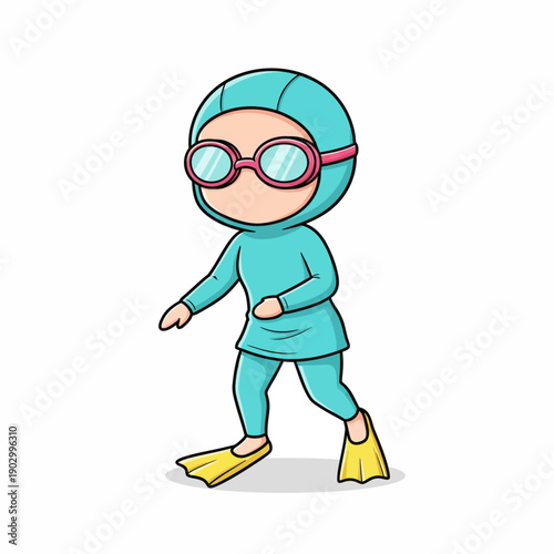 women wearing diving set