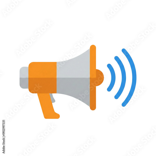 Megaphone Vector Icon Isolated on White Background