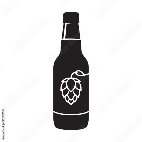 IPA bottle Vector, Silhouette, Illustration