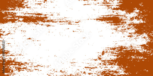 Vintage brown metal wall featuring a rusty grunge texture with aged paint splashes and an antique dirty paper pattern for an artistic background