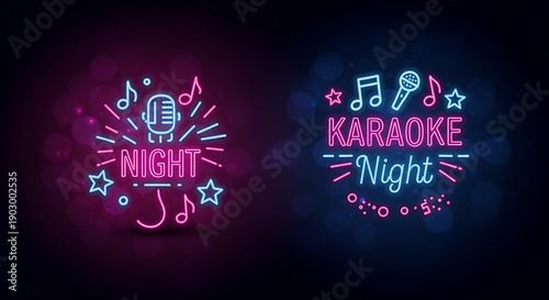 Neon Dreams: Karaoke Night Glow