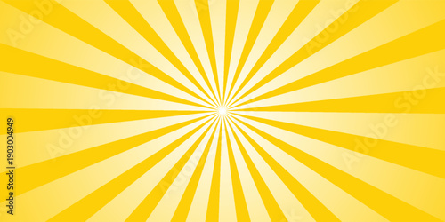 Yellow abstract background with light of sunburst. yellow starburst with halftone. sun ray retro background with flash