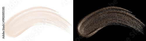 Fotografi Pearlescent cream cosmetic smear with shimmer isolated on transparent background