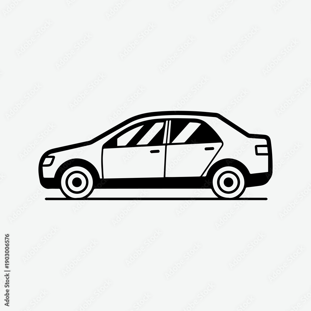 Naklejka premium Minimal black and white vector illustration 12.eps