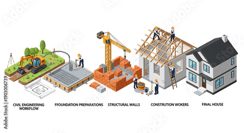 Isometric Construction Workflow - From Civil Engineering to Finished House.