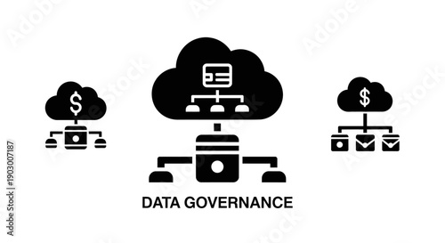 Data Governance Cloud Network Icon Set