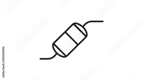 Simple Fuse Icon in Minimalist Style with Black Line Art on White Background for Technical Illustration