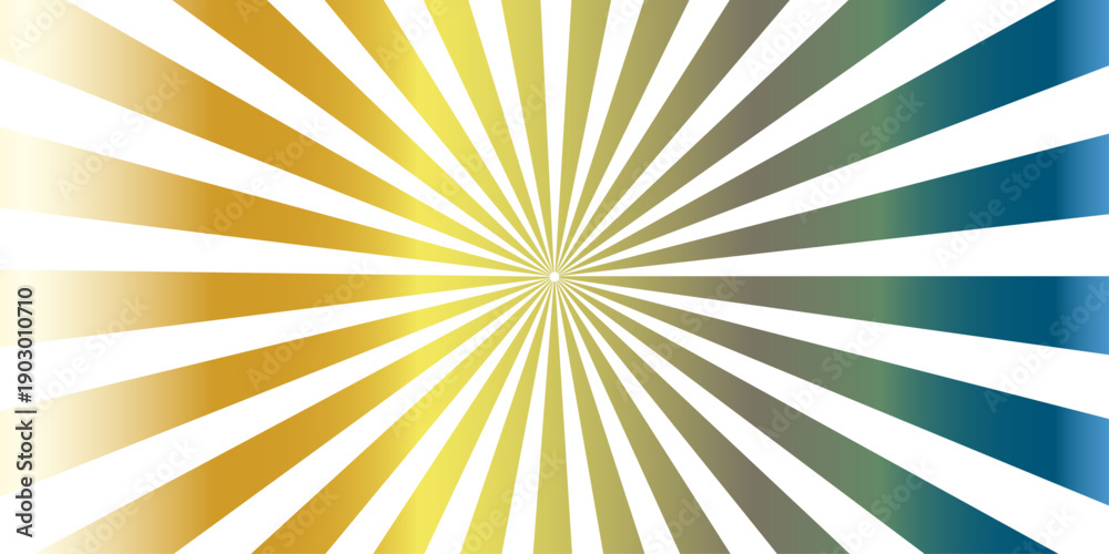 Obraz premium A retro sunburst background features abstract radial rays in a vintage yellow and orange vector design, creating a grunge textured summer sunrise wallpaper with a paper art illustration style
