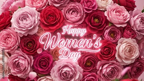 Vibrant pink and red roses exploding with petals