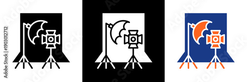 Photo Shoot Icon Set Glyph Vector Illustration