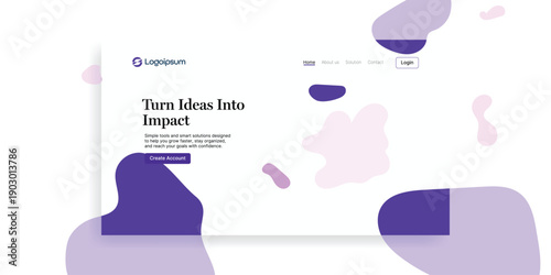 Turn Ideas Into Impact: A sleek and modern web design, with a focus on converting concepts into tangible outcomes, showcasing abstract shapes and minimalist aesthetic.
