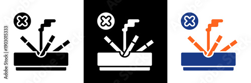 Tobacco Control Icon Set Glyph Vector Illustration