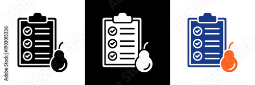 Nutrition Program Icon Set Glyph Vector Illustration