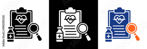 Medical Research Icon Set Glyph Vector Illustration