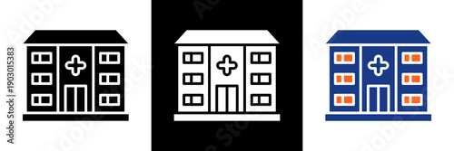 Hospital Icon Set Glyph Vector Illustration