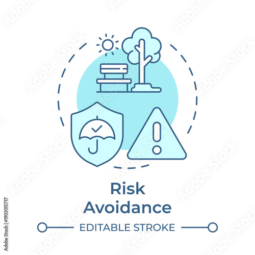 Risk avoidance soft blue concept icon. Park safety, public spaces. Danger control. Round shape line illustration. Abstract idea. Graphic design. Easy to use in presentation, booklet