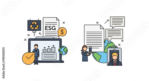 ESG Investing and Global Business Communication Concepts