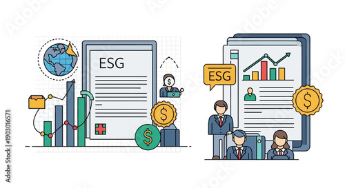 ESG Investment Concept: Sustainable Business Growth and Finance