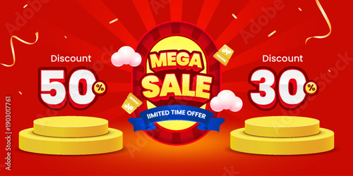 Mega Sale Discount Banner Background