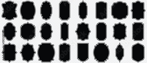 old mosque windows shape. Islamic shape frame, arab ornament arch. Ramadan traditional door, arabesque ornament, islam window.Frames in Arabic Muslim design for Ramadan Kareem.