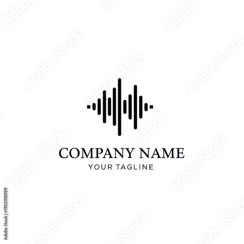 Sound Wave Logo Design Template Placeholder.