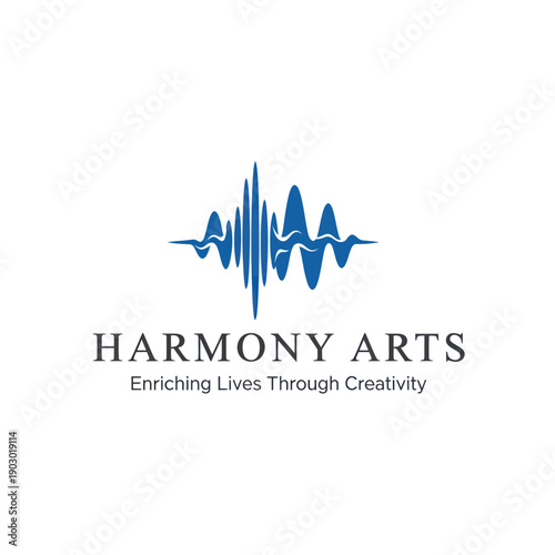 Blue Sound Wave Logo Design Element.