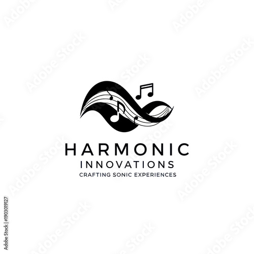Harmonic Innovations Logo Music Sound Wave.