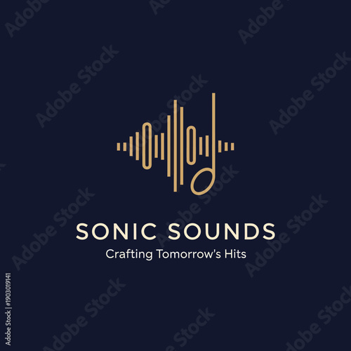 Sonic Sounds Music Logo Design Element.