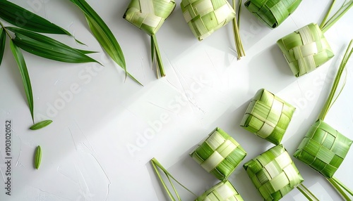 Ketupat Ramadan Background with Traditional Islamic Decoration