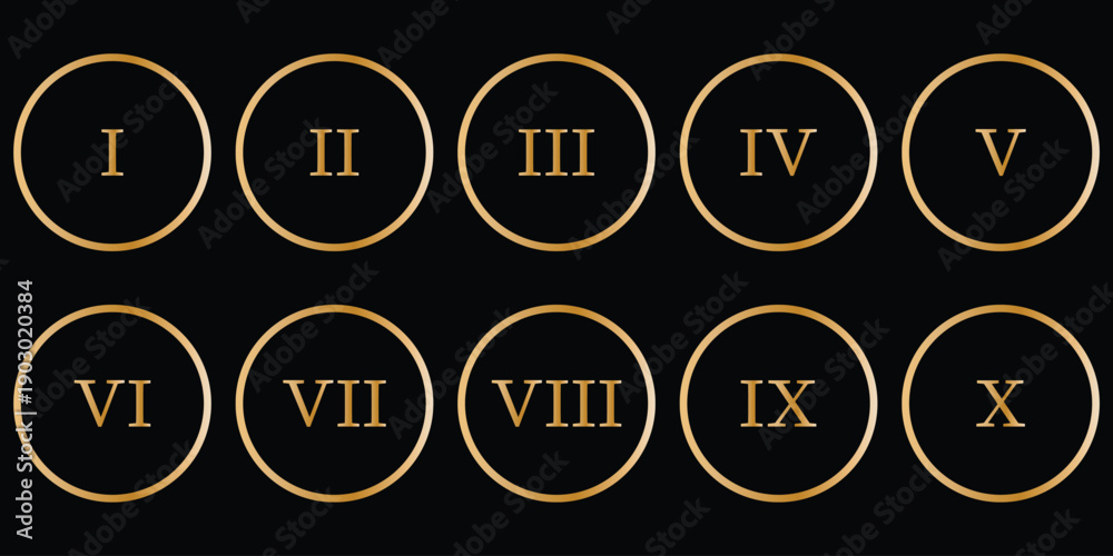 Foto Roman numerals icon set