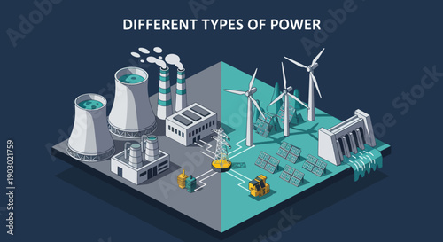 Various Power Generation Methods and Energy Sources.