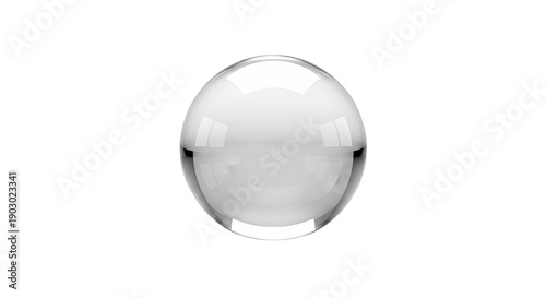 Clear Glass Sphere on White Background
