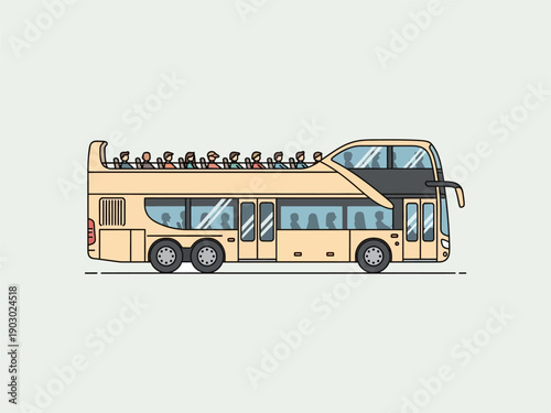 Double Decker Tourist Bus Side View.