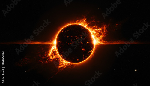 globe of planet earth glowi...