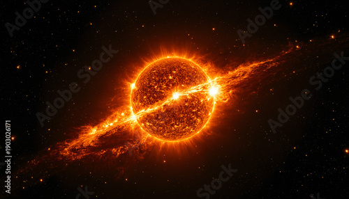 luminous glowing sun with m...