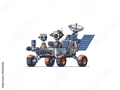 Mars Rover Robot Space Exploration Vehicle.