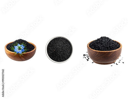 Nigella Seeds isolated on transparent background, PNG