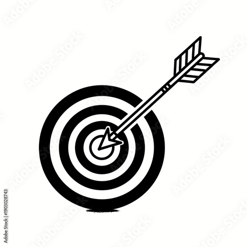 An arrow hitting the bullseye of a target, symbolizing success and accuracy.