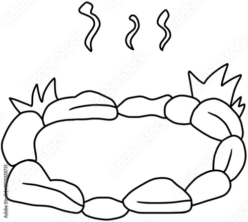 Hot spring bath illustration 