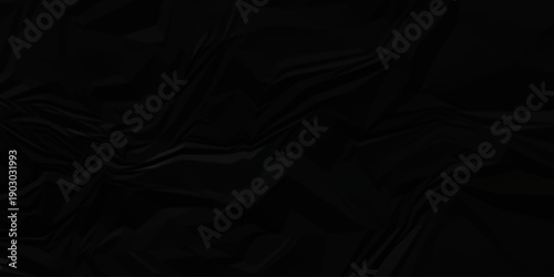 Abstract black parchment wrapping crumpled paper texture. creased page wrinkle retro rough distressed damage paper texture background.