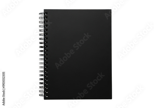 A black spiral bound notebook for writing and note taking
