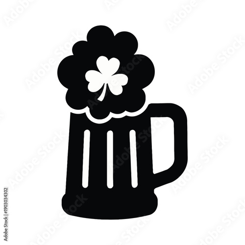 vector illustration of a mug of beer silhouette icon