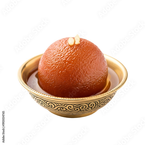Golden Gulab Jamun in Elegant Bowl for Ramadan and Eid Celebrations