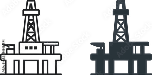 Oil Rig Drilling Platform Illustration
