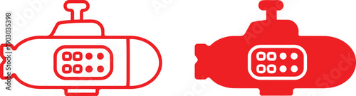 Red submarine icons