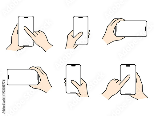 スマホを持つ手　セット