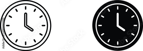 Analog Clock Faces in Black and White